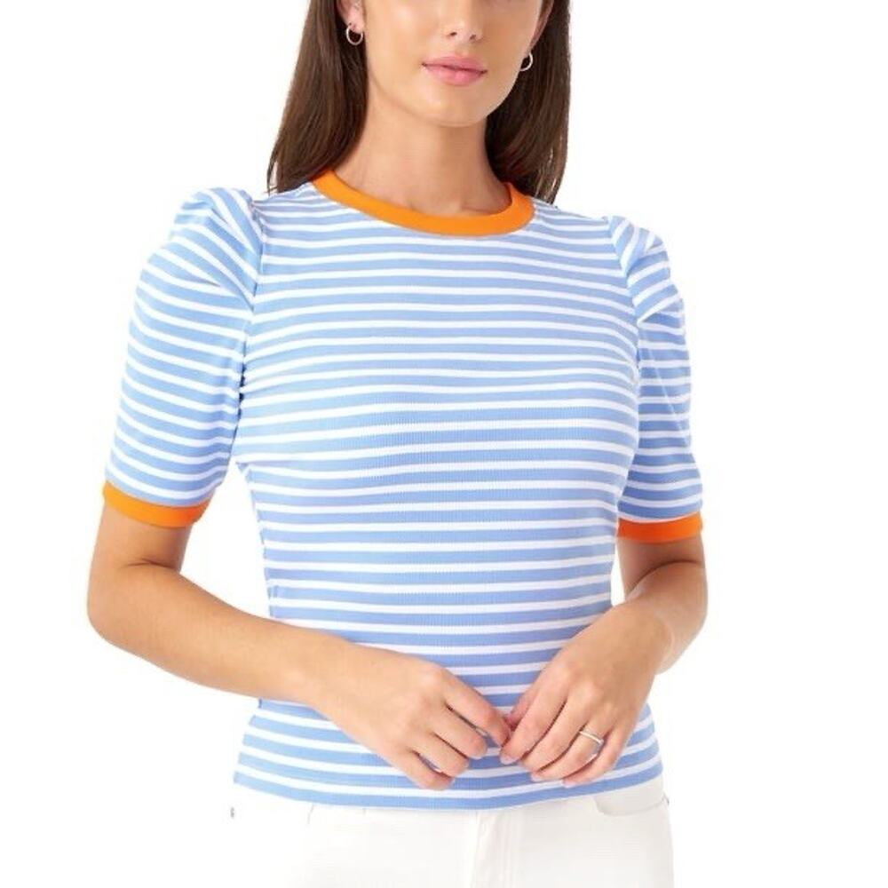 Rebecca Minkoff Striped Puff Sleeve Top Women’s XXL